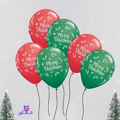 دسته 6تایی بادکنک کریسمس (دبی و امارات)